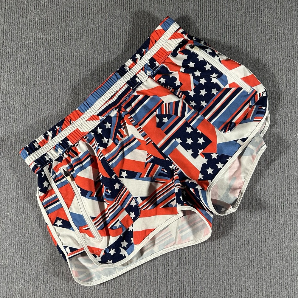 Fabletics Womens‎ Red White Blue Shorts Size Medium Patriotic Stretch America